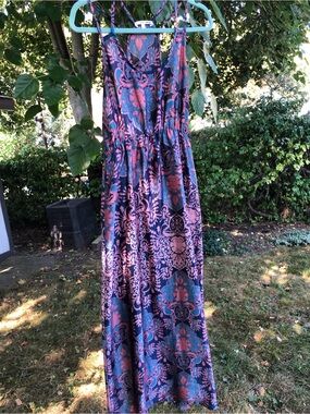 Navy Pink Paisley Sundress